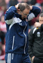 Martin O'Neill reacting with his hands on his head