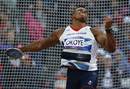 Lawrence Okoye  throws in the final of the London 2012 discus