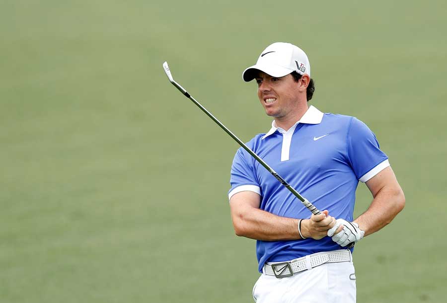 Rory McIlroy watches a shot in his final round at the Shell Houston Open