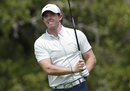 Rory McIlroy tees off from the second hole