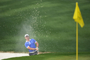 Rory McIlroy escapes from a bunker