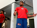 Amir Khan poses during his media workout