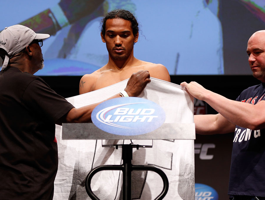 Benson Henderson weighs in during the UFC on Fox weigh-in