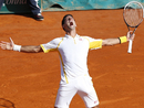 Novak Djokovic celebrates winning the Monte Carlo Masters