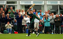 Graeme Hick leaves the field to a standing ovation 