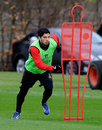Luis Suarez in Liverpool training