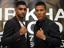 Amir Khan and Julio Diaz pose for photographers