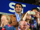 Roger Federer watches Basel