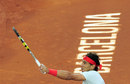 Rafael Nadal hits a forehand