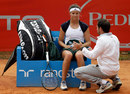 Laura Robson listens to her coach