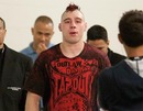 Dan Hardy returns to his changing room after losing to Georges St-Pierre