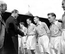 The Duke of Edinburgh shakes hands with Stanley Matthews