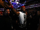 Jon Jones exits the arena after defeating Chael Sonnen 