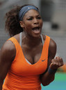Serena Williams roars with delight