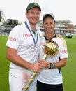 Graeme Smith and Gary Kirsten pose with the ICC mace