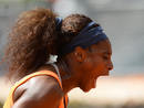 Serena Williams shouts in celebration