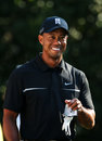 Tiger Woods with a smile on his face
