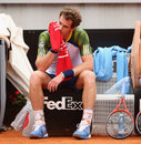 Andy Murray shows his dejection prior to taking an injury time-out