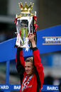 David Beckham celebrates his sixth Premier League title