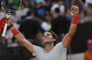 Rafael Nadal celebrates his victory over Tomas Berdych