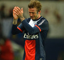 David Beckham reacts as he is substituted