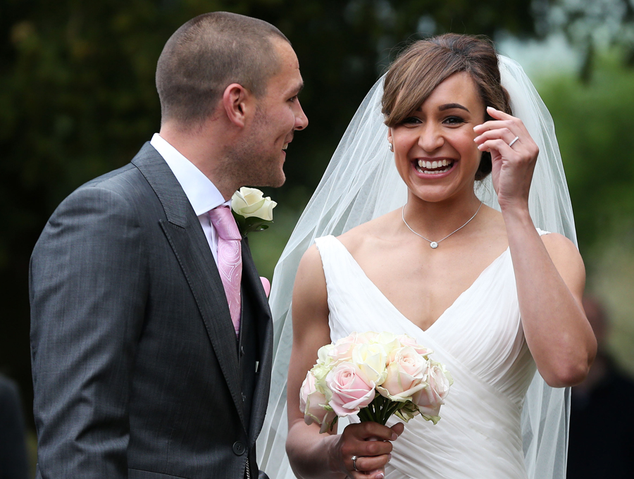 Jessica Ennis faces the media after her wedding to Andy Hill
