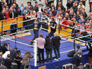 Carl Froch spars during a public workout
