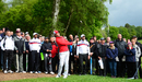 Rory McIlroy watches an escape shot