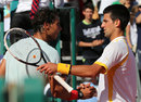 Rafael Nadal and Novak Djokovic shake hands after the Monte Carlo Masters final