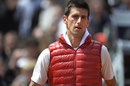 Novak Djokovic trains ahead of the French Open