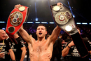 Carl Froch with his IBF and WBA belts