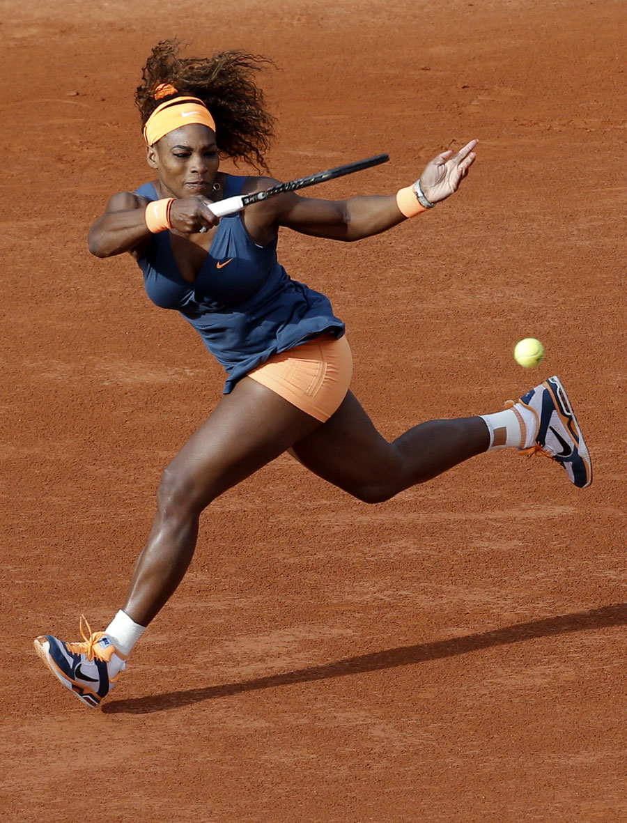 Serena Williams crushes a forehand