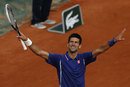 Novak Djokovic celebrates his win