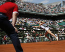 Maria Sharapova stretches for a backhand