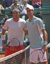 Rafael Nadal and Novak Djokovic pose for a pre-match photo