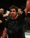 Kenny Florian celebrates victory over Clay Guida