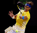 Rafael Nadal applies spin to his forehand