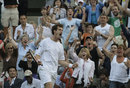 Andy Murray celebrates a point against Richard Gasquet