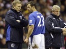 Lucas Neill receives instructions from David Moyes