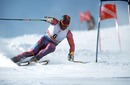 Alberto Tomba on his way to gold in the giant slalom at the Winter Olympics