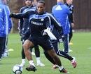 Didier Drogba hunts down the ball 