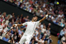 Novak Djokovic winds up a serve