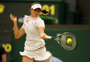 Laura Robson powers into a forehand