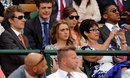 Laura Trott sits in the royal box at Wimbledon