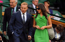 Sir Chris Hoy walks with his wife Lady Sara