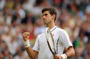 Novak Djokovic celebrates a point