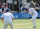 Graeme Swann took a blow on his right forearm from Tymal Mills