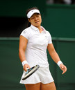 Li Na reacts in disappointment