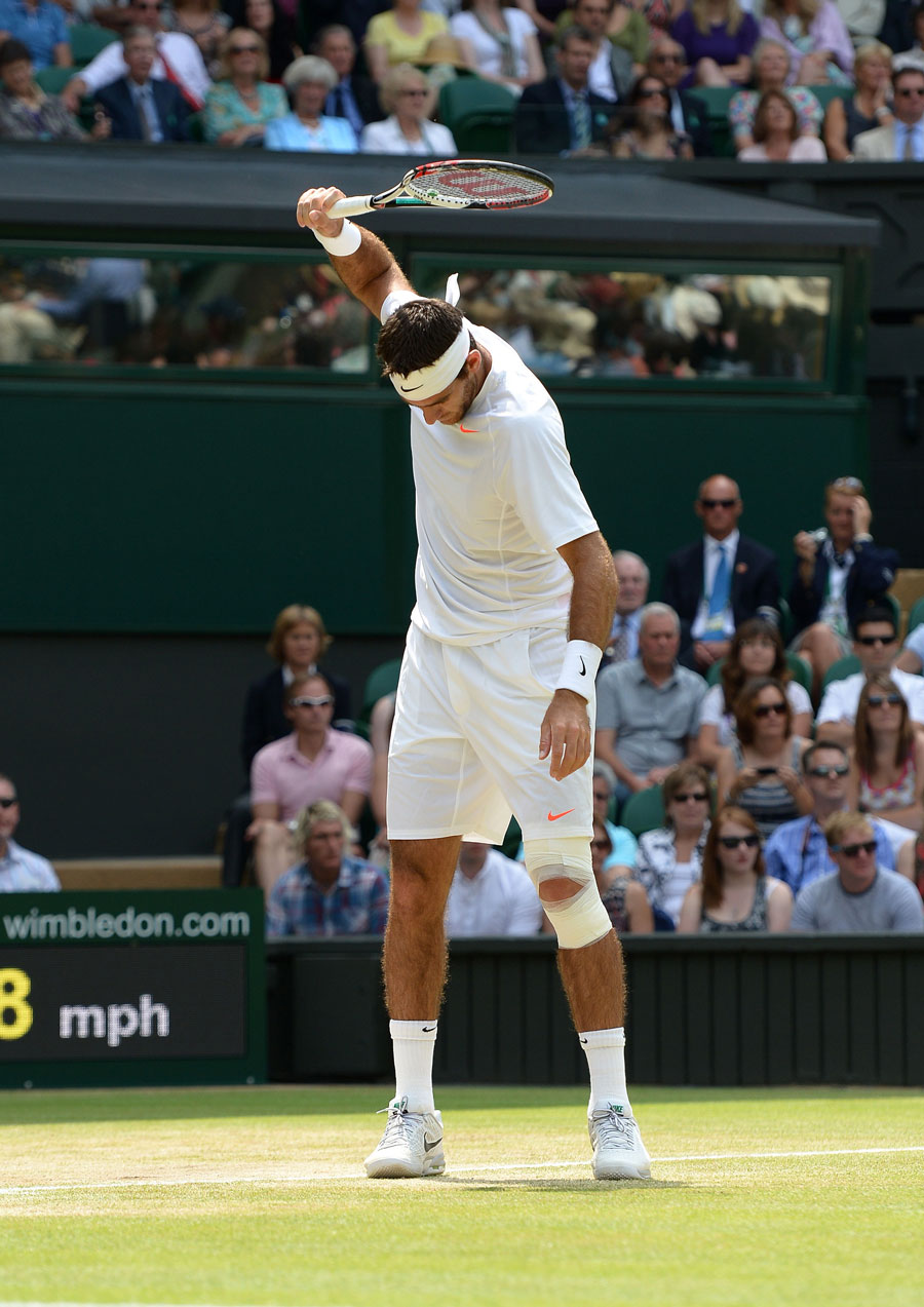 Juan Martin Del Potro is frustrated on court