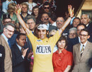 Belgian champion Eddy Merckx celebrates